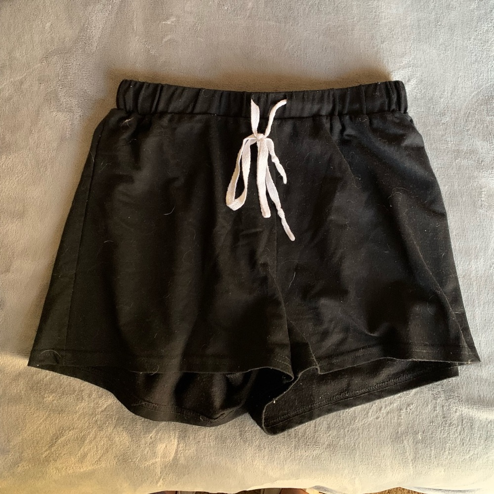 Black high waisted lounge shorts